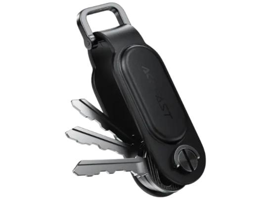 ACEFAST S4 Keychain Tracker – Apple Find My | Anti-Loss Alerts | Anti-Tracking | PU Leather | Share with 5 Devices - Black